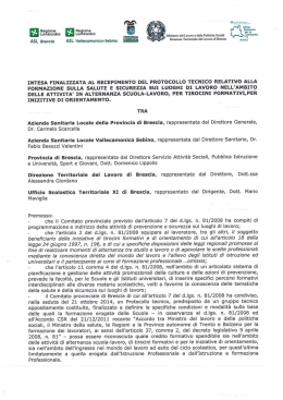 Alternanza scuola-lavoro. Protocollo tecnico per