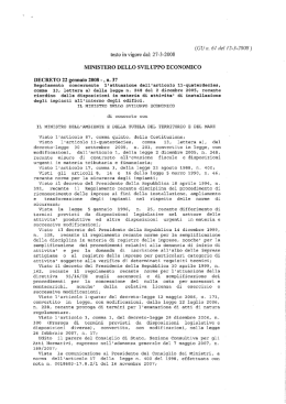 DECRETO 22 gennaio 2008 - , n. 37