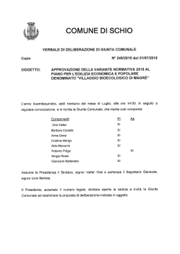 Delibera di Giunta Comunale n. 245 del 31/07