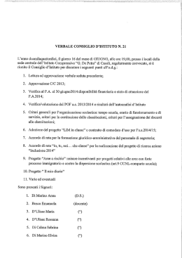 verbale consiglio d`istituto n. 21 - istituto comprensivo &ldquo;G. De Petra&rdquo;