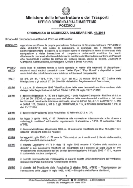 Ordinanza n. ORDINANZA DI SICUREZZA