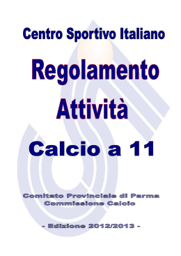 Svolgimento dell`Attivit&agrave; sportiva