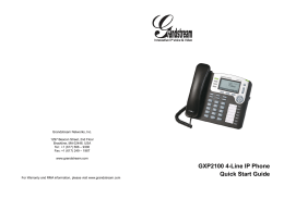 GXP2100 4-Line IP Phone Quick Start Guide