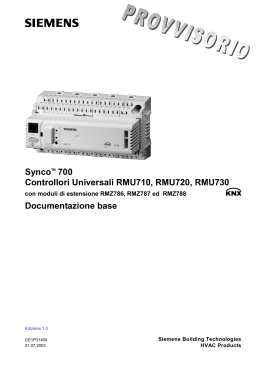 Synco¥ 700 Controllori Universali RMU710, RMU720, RMU730