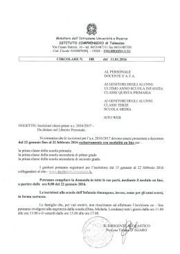 Iscrizioni classi prime A.S. 2016/17