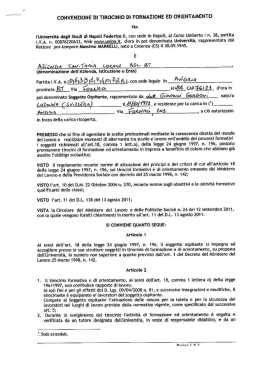 convenzione di tirocinio di formazione ed orientamento tra