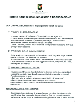 corso base di comunicazione e degustazione