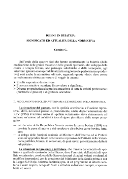 igiene in buiatria: significato ed attualità della normativa