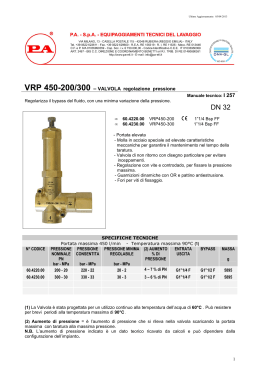 VRP 450-200/300 &ndash; VALVOLA regolazione pressione