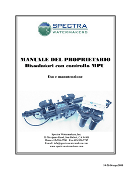 MANUALE DEL PROPRIETARIO Dissalatori con controllo MPC