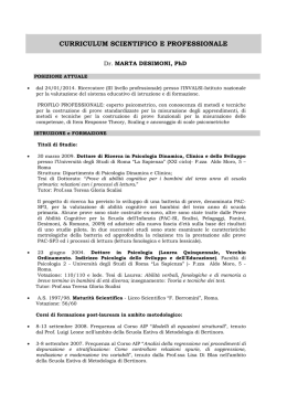 Marta Desimoni - Dipartimento di Psicologia