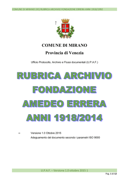 Inventario fascicoli sezione separata Fondazione Amedeo Errera