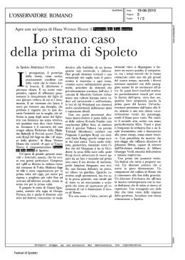 l`osservatore romano - Festival dei Due Mondi