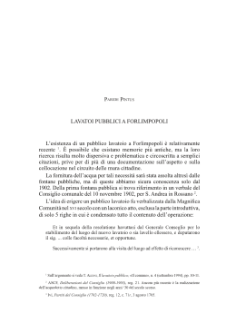 L`idea di erigere un pubblico lavatoio fu verbalizzata dalla Magnifica