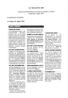Il Tempo 20 luglio 2001 - Scuola Popolare di Musica Donna Olimpia