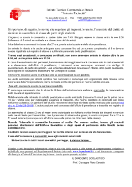 Istituto Tecnico Commerciale Statale “Antonio Pacinotti” Si riportano