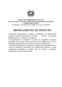 Testo integrale del Regolamento - Scuola Curzio Malaparte di Prato