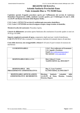 CSA Assistenza Domiciliare Respiratoria bacino Orientale 2014