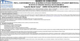 &ldquo;Lascito Bardi Ivana&rdquo; - ANNO SCOLASTICO 2012/2013
