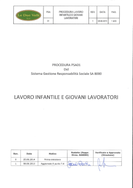 Lavoro Infantile e Giovani Lavoratori