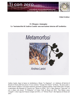 metamorfosi di Andrea Lanini: una narrazione intorno all`Aesthetica
