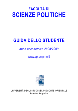 Offerta formativa della Facolta