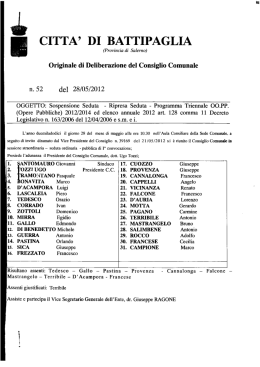 Delibera n. 52 del 28 maggio 2012