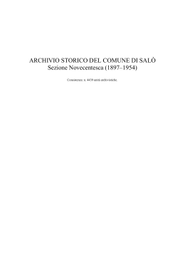 Archivio storico del Comune di Salò. Sezione