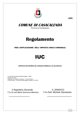 Regolamento IUC - Comune di CASACALENDA