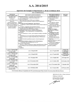 AA 2014/2015 - Università degli Studi di Cassino