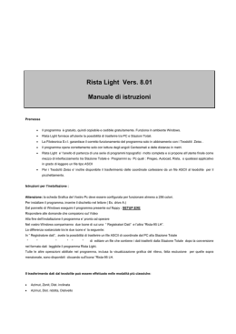 Rista Light Vers. 8.01 Manuale di istruzioni