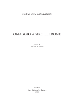 omaggio a siro ferrone - Casa editrice Le Lettere