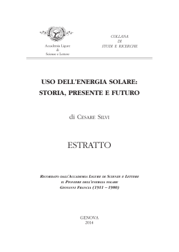 Uso dell`energia solare: storia, presente, futuro