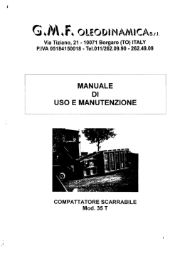 Manuale d`uso Compattatori di tipo GMF