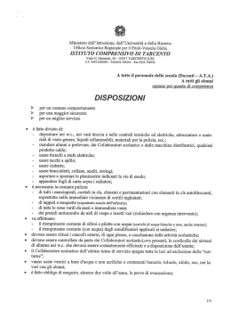 Disposizioni - Istituto Comprensivo di Tarcento