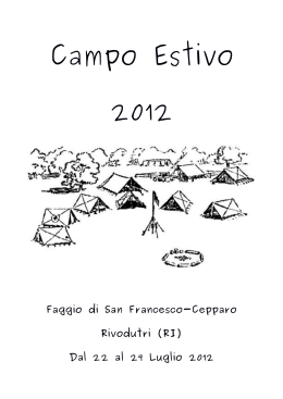 Libretto Campo Estivo - Gruppo Scout FSE Rieti 2