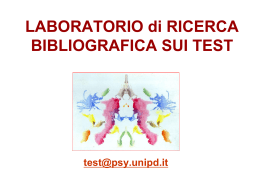 identificazione di un test - Biblioteca di Psicologia
