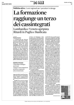 La formazione raggiunge un terzo dei cassintegrati