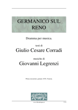 Germanico sul Reno - Libretti d`opera italiani
