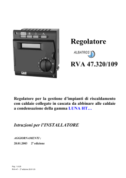 Manuale d`uso RVA47 - Regolatore per la gestione d`impianti