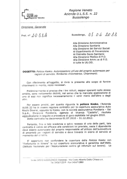 Polizza Kasko. Autorizzazione all`uso del proprio