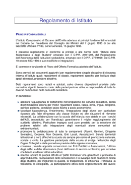 regolamento dell`istituto - Istituto Comprensivo di Ozzano dell`Emilia