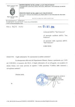 Www W ISTITUZIONE SCOLASTICA SA N FRANCESCO
