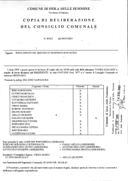REGOLAMENTO DEL SERVIZIO DI TRASPORTO SCOLASTICO.