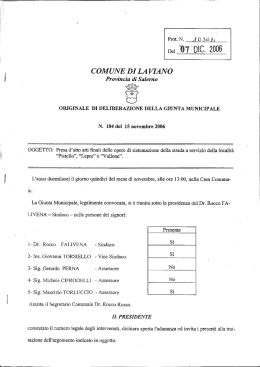 &icirc;&ldquo; &Ugrave;&Egrave;C. 2006 - Comune di Laviano