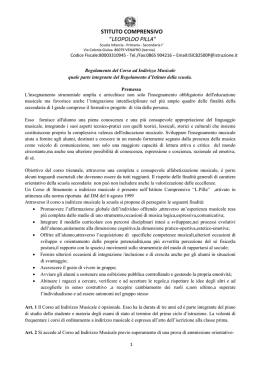 Regolamento del Corso ad Indirizzo Musicale