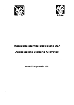 Rassegna stampa quotidiana AIA - AIA