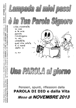 Novembre 2013 - Comunit&agrave; Piccola Betania