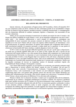 Relazione del Presidente marzo 2014