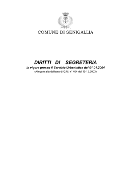 Diritti di segreteria - Comune di Senigallia
